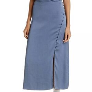 Veronica Beard Franconia Side Button Skirt - Lagoon Blue Sz 4